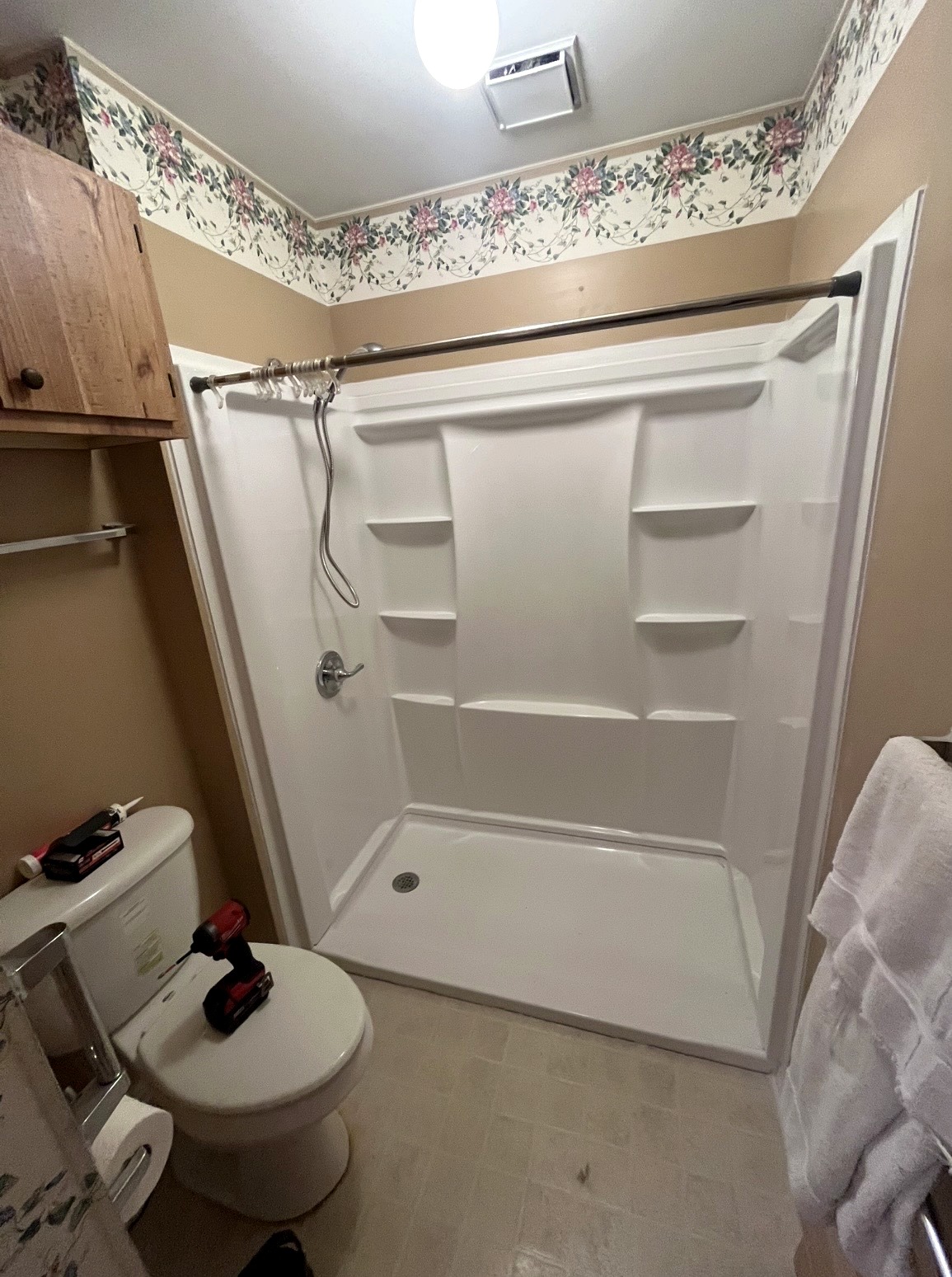 Completed walk-in shower