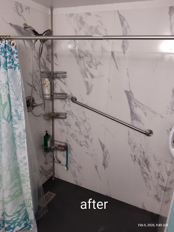 Bathroom after tub-to-shower conversion