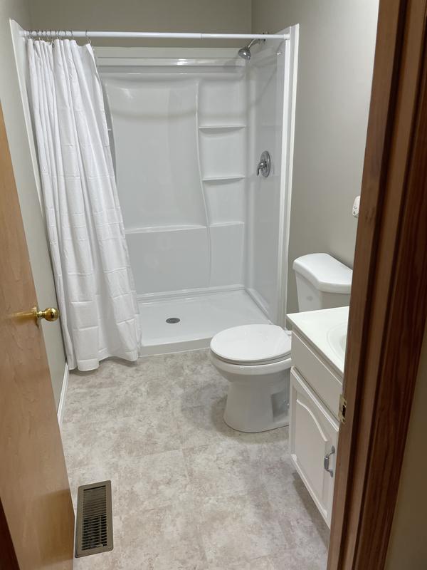 White walk-in shower